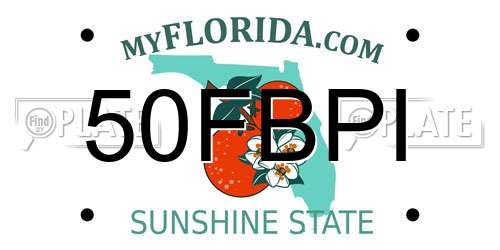 50FBPI Florida License Plate