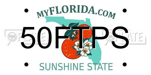 50FTPS Florida License Plate