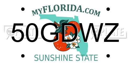 50GDWZ Florida License Plate