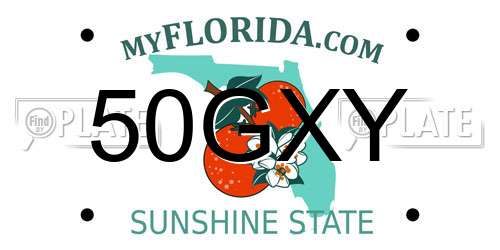 50GXY Florida License Plate