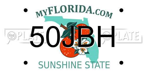 50JBH Florida License Plate