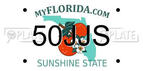 50JJS Florida License Plate
