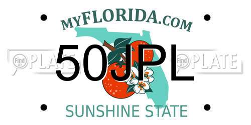 50JPL Florida License Plate