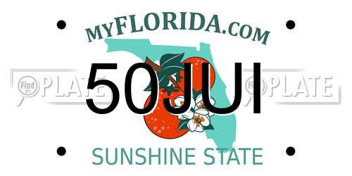 50JUI Florida License Plate
