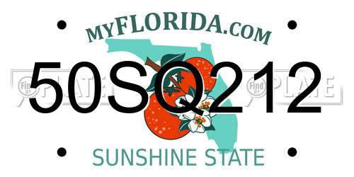 50SQ212 Florida License Plate