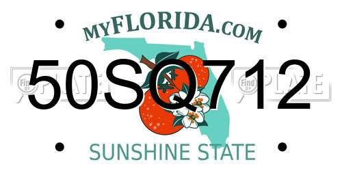 50SQ712 Florida License Plate