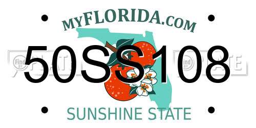50SS108 Florida License Plate