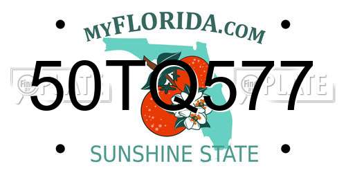 50TQ577 Florida License Plate