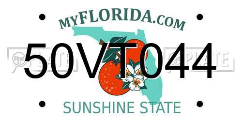 50VT044 Florida License Plate