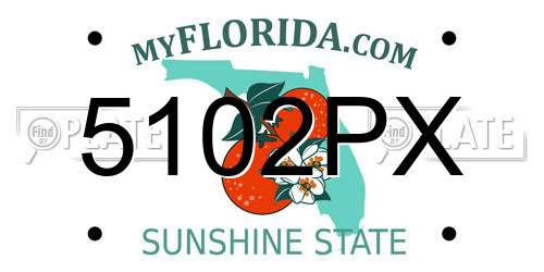 5102PX Florida License Plate