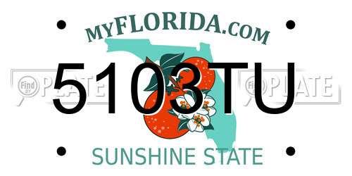 5103TU Florida License Plate