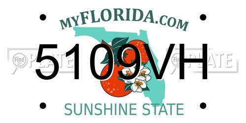 5109VH Florida License Plate
