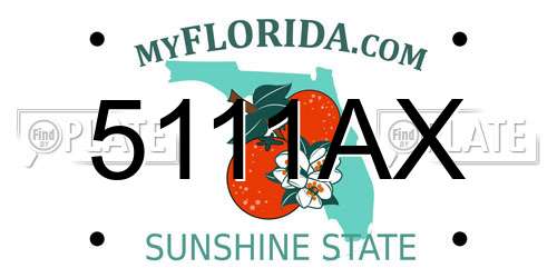 5111AX Florida License Plate