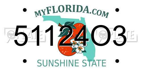 51124O3 Florida License Plate