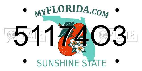 51174O3 Florida License Plate