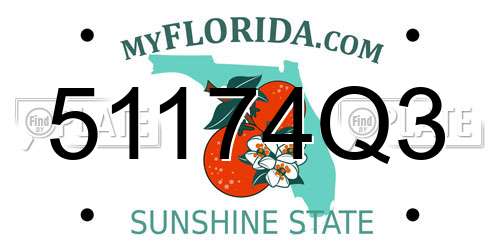51174Q3 Florida License Plate