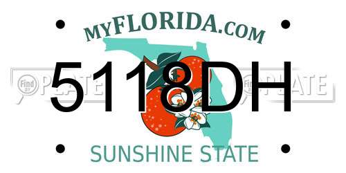 5118DH Florida License Plate