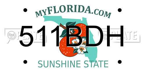 511BDH Florida License Plate