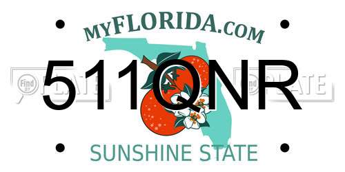 511QNR Florida License Plate