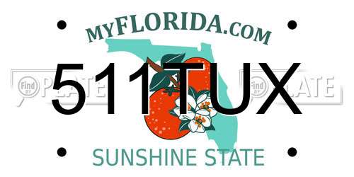 511TUX Florida License Plate