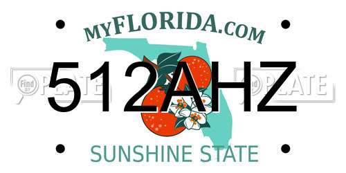 512AHZ Florida License Plate