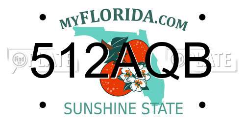 512AQB Florida License Plate