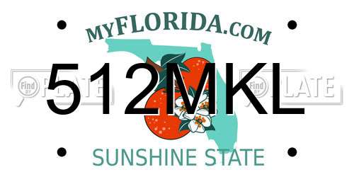 512MKL Florida License Plate