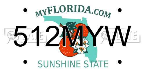 512MYW Florida License Plate
