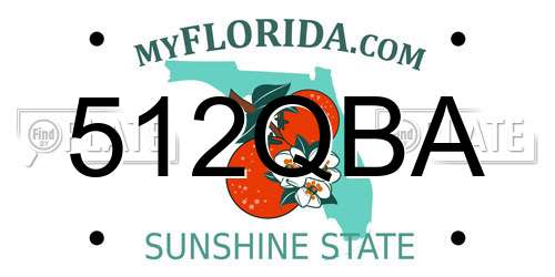 512QBA Florida License Plate