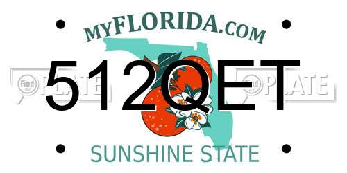 512QET Florida License Plate