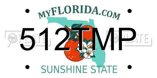 512TMP Florida License Plate