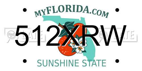 512XRW Florida License Plate