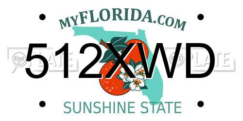 512XWD Florida License Plate