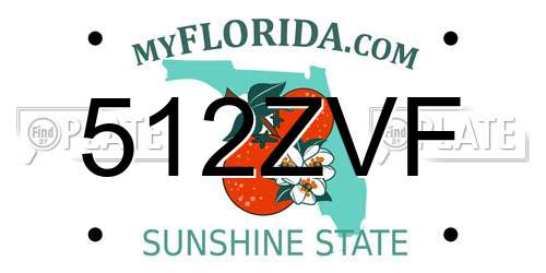 512ZVF Florida License Plate