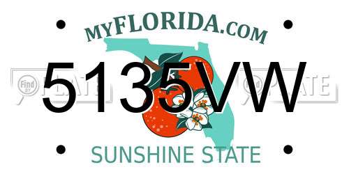 5135VW Florida License Plate