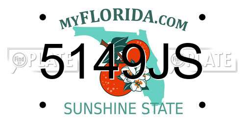 5149JS Florida License Plate