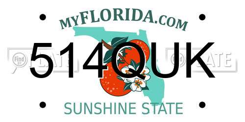 514QUK Florida License Plate