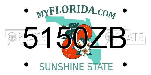 5150ZB Florida License Plate
