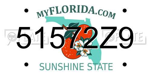 51572Z9 Florida License Plate