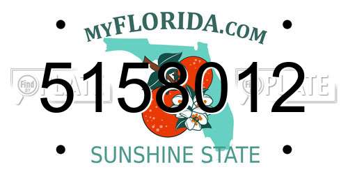 5158012 Florida License Plate