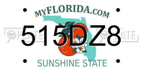 515DZ8 Florida License Plate