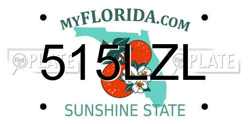515LZL Florida License Plate