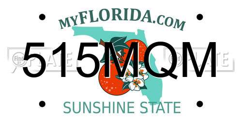 515MQM Florida License Plate
