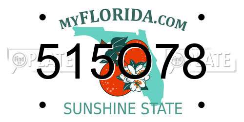 515O78 Florida License Plate