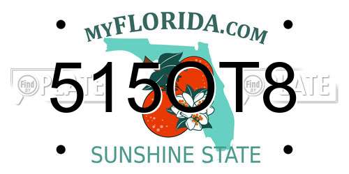 515OT8 Florida License Plate