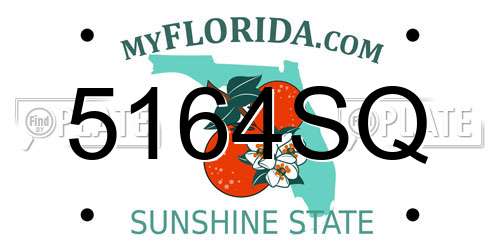 5164SQ Florida License Plate