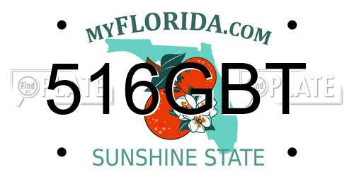 516GBT Florida License Plate