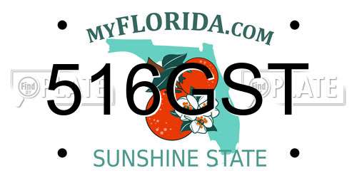 516GST Florida License Plate