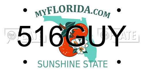 516GUY Florida License Plate