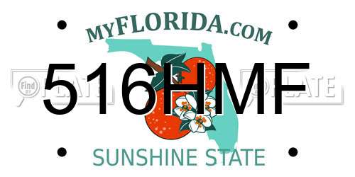 516HMF Florida License Plate